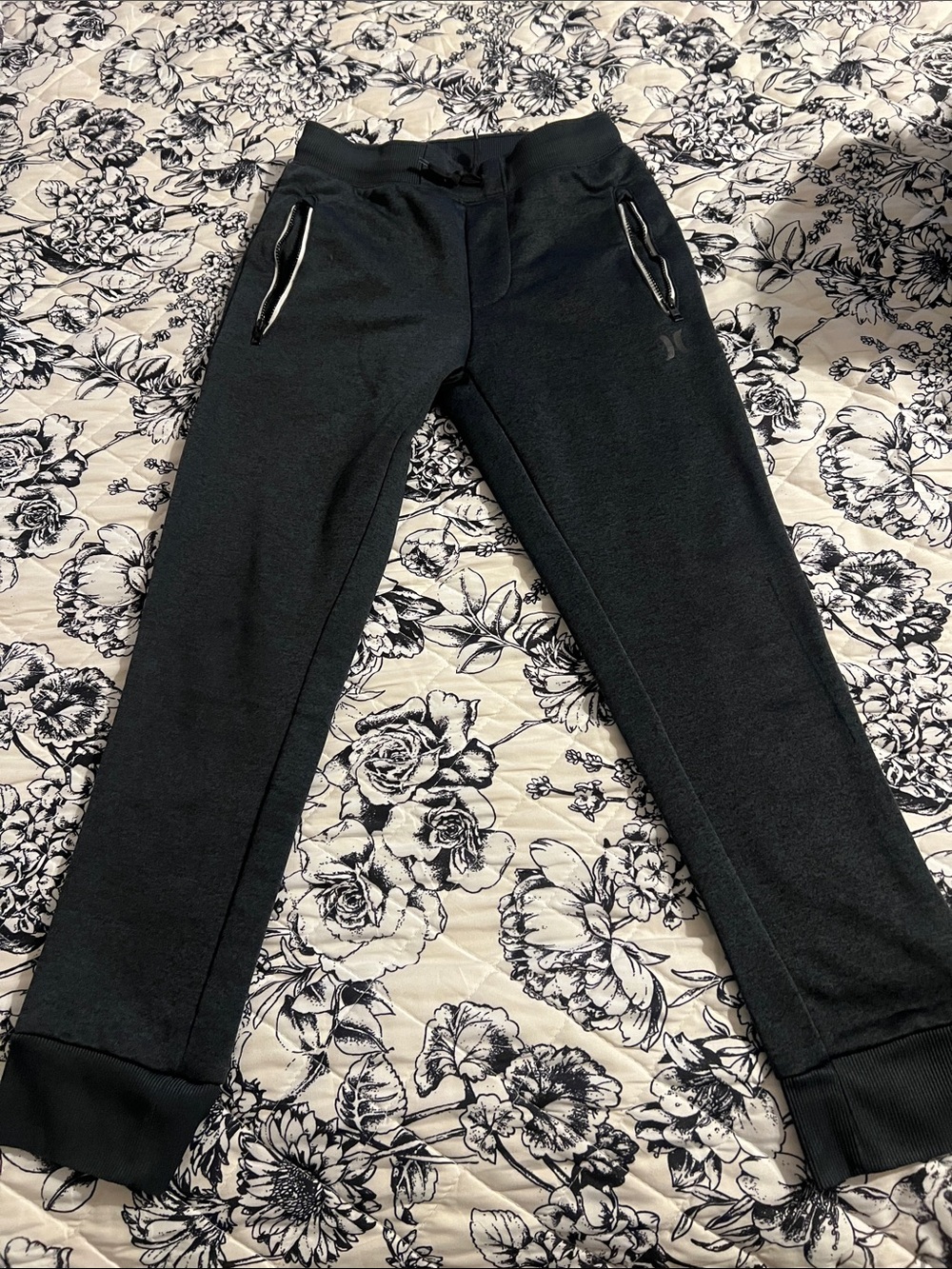 Hurley Boys Black Jogger Sweatpants with Zip Pockets